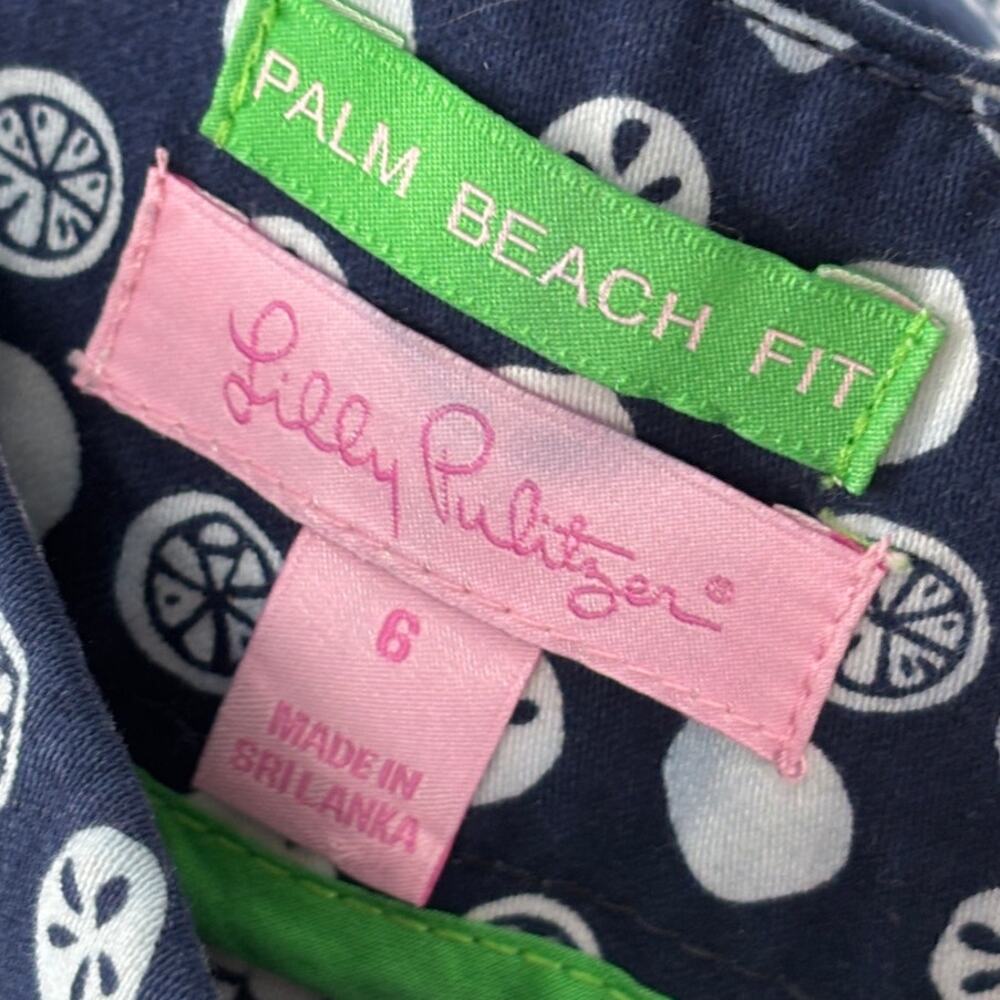 Lilly Pulitzer Blue Kristen Fruit Squirt Print Palm Beach Fit Capri Pants - Picture 10 of 10
